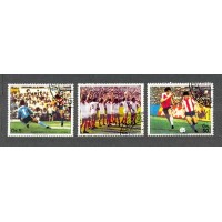 PARAGUAY - Y 1019/21 DO ANO 1986-COPA DO MUNDO DE FUTEBOL DE 1986 NO MÉXICO - SÉRIE 3 SELOS USADOS