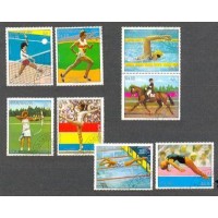 PARAGUAY - Y 1542/46+AE DO ANO 1976- OLIMPÍADAS DE VERÃO EM MONTREAL EM 1976: CAMPEÃS DE: TENIS-HIPISMO-NATAÇÃO-MERGULHO-TIRO COM ARCO-GINÁSTICA  NO SOLO -CORRIDA A PÉ- SÉRIE 8 SELOS USADOS