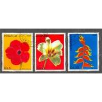 PARAGUAY - Y A-936/98 DO ANO 1983 - FLORES DIVERSAS - SÉRIE 3 SELOS USADOS