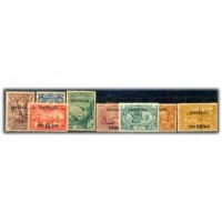 PORTUGAL - Y196/203 (1911) - SELOS DE MADEIRA DO VASCO DA GAMA COM SOBRECARGA,''REPÚBLICA'' SÉRIE COM 8 SELOS NOVOS COM MARCA DE CHARNEIRA SEM GOMA E PONTOS DE FERRUGEM,CAT. NA 2° COLUNA - ANO 2013 