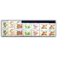 R-669/674 - 1989/90 - MINT - FLORA BRASILEIRA - PADRÃO CRUZADO SÉRIE EM QUADRAS  - RHM R$ 30,00 (6 UFS X R$ 5,00)