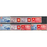 SUÍÇA - Y320/28 - EXPO NACIONAL DE ZURICH NOS 3 IDIOMAS 1939 - SELOS USADOS - ANO 2013 