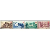 SUÍÇA Y477/80 - CONSTRUÇÕES TÍPICAS 1949 - SÉRIE COM 4 SELOS USADOS - ANO 2013 
