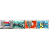 SUÍÇA - Y586/89 - SÉRIE PROPAGANDA - ACONTECIMENTOS 1957 - SÉRIE COM 4 SELOS USADOS - ANO 2013 