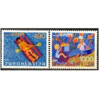 YUGOSLÁVIA Y1583/84 - DESENHOS INFANTIS 1977 - SÉRIE COM 2 SELOS MINT - ANO 2013 