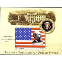 LIBÉRIA - 20° PRESIDENTE DOS USA JANNES A. GARFIELD (1881) 2001 BLOCO MINT - ANO 2013 