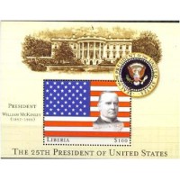LIBÉRIA - 25° PRESIDENTE DOS USA WILLIAM MCKINLEY (1897/1901) 2001 - BLOCO MINT - ANO 2013 