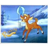 TANZÂNIA - ANO 2013 TANZÂNIA BL.380 - RENA RUDOLPH COM BOLA NO NARIZ 1998 - BLOCO MINT