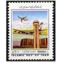 IRAN - ANO 2013 IRÃ Y2485 - AVIÃO EM VOÔ SOBRE O AEROPORTO K.HOMEINY 1997 - SELO MINT