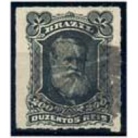 I-42 - 1877 - DOM PEDRO II - PERCÊ - BARBA BRANCA - 200 RÉIS - CARIMBO MUDO - RHM 25 UFS