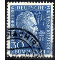 Alemanha Federal - MI  147 - Y 33 ( 1951) CINQÜENTENÁRIO DA ATRIBUIÇÃO DO PRÊMIO NOBEL DE FÍSICA A W.C. RONTGEN - SELO USADO