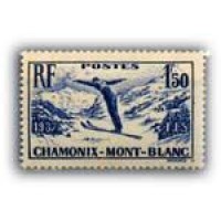 FRANÇA - Y334 (1937)-CAMPEONATO INTERNACIONAL DE SKI EM CHAMONIX, SELO MINT - ANO 2013