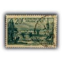 FRANÇA - Y394 (1938)-SÉRIE TURÍSTICA 20F PORTO DE SAINT MALO NAVIOS,SELO USADO DE 1 SÉRIE DE 7 SELOS - ANO 2013