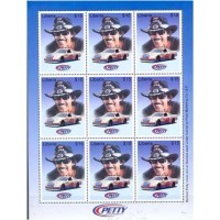 LIBÉRIA - ANO 2013 - Y3138 (2001)-STCOK CARS,PILOTO RICHARD PETTY E CARRO,BONITA FOLHINHA COM 9 SELOS IGUAIS MINT