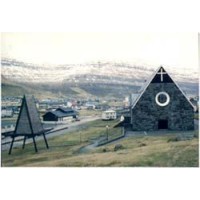 FAROER - ANO 2013 FAROER - Y C-304 (1996)-IGREJA DE CRISTO EM KLAKSVIK,CARNÊ COMPLETO DA SÉRIE 304/305,ARQUITETURA E AFRESCO