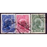 LIECHTENSTEIN - Y 1/3 (1912-15) PRÍNCIPE JEAN II - SÉRIE  3 SELOS USADOS 