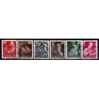 LIECHTENSTEIN - Y 251+252+254+256+259+260 (1951) TRABALHOS AGRÍCOLAS - 6 SELOS USADOS DE UMA SÉRIE DE 12 SELOS