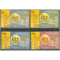 GUINÉ - Y242/243-A 54/55 (1965)-CENTENÁRIO DA UNIÃO INTERNACIONAL DAS TELECOMUNICAÇÕES,SÉRIE COM 4 SELOS MINT - ANO 2013 