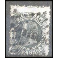 I-51 - 1882/85 - DOM PEDRO II - CABEÇA GRANDE - 10 RÉIS - CARIMBADO 