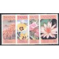 TANZÂNIA - Y 281/284 (1986) FLORES TÍPICAS DA TANZÂNIA - LINDA SÉRIE COM 4 SELOS MINT