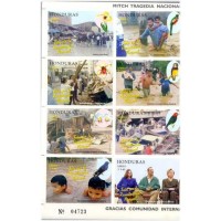 HONDURAS - ANO 2013 HONDURAS - Y 1001A/1001AH (1999)-AJUDA AS VITIMAS DO TORNADO MITCH,SÉRIE COM 32 SELOS MINT EMITIDOS EM DUAS FOLHINHAS