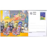 ESPANHA - ANO 2013 ESPANHA - DOIS INTEIROS POSTAIS DE 2005 COM A IMPRESSÃO CORRESPONDENTE A DOIS SELOS,DA SÉRIE ''LES LUNNIS'' PERSONAGENS DE UMA SÉRIE TELEVISA PARA CRIANÇAS