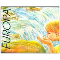 BULGÁRIA - ANO 2013 - Y C-3898 (2001)-TEMA EUROPA,ÁGUA RIQUEZA NATURAL-CADERNETA COM UMA QUADRA DO SELO N°3898 E OUTRA COM O SELO N°3899