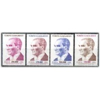 TURQUIA - ANO 2013 - Y2887/90 (1998) - RETRATO DE ATATURK - SÉRIE COM 4 SELOS MINT