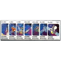 GUINÉ BISSAU - Y187/93 (1983) - DIA DA ASTRONÁUTICA,SATÉLITES ARTIFICIAIS E NAVES ESPACIAIS, SÉRIE COM 7 SELOS MINT - ANO 2013 