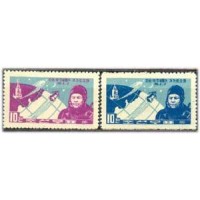CORÉIA DO NORTE - ANO 2013 - Y306/307 (1961) - 1° VÔO DO HOMEM NO ESPAÇO,YURI GAGARIN,CABINE ESPACIAL E TERRA,SÉRIE COM 2 SELOS MINT