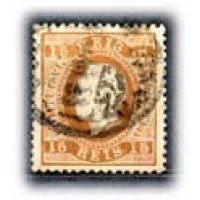 PORTUGAL - Y38A (1870/80)-LUIZ 1° 15 RÉIS MARROM,SELO USADO DENTEADO 12 1/2  - ANO 2013 