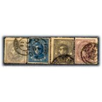 PORTUGAL - Y51/54 (1880/81)-LUIZ 1° SÉRIE COM 4 SELOS USADOS,PICOTES NÃO MUITO BONS - ANO 2013 