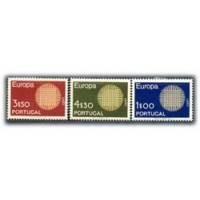 PORTUGAL - Y1073/75 (1970)-TEMA EUROPA SÉRIE COM 3 SELOS NOVOS COM MARCA DE CHARNEIRA E PONTOS DE FERRUGEM - ANO 2013 