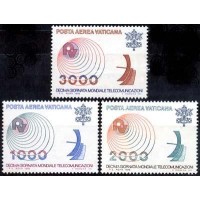 Vaticano - Y A- 63/65 (1978) 10 º DIA MUNDIAL DAS TELECOMUNICAÇÕES -SÉRIE 3 SELOS MINT