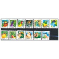 UGANDA - ANO 2013 - Y908/920 (1992) - SÉRIE CORRENTE AVES DIVERSAS - SÉRIE COM 13 SELOS MINT 