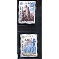 MONACO - Y 1101/02 (1977) - TEMA EUROPA - MONUMENTOS - SERIE 2 SELOS MINT
