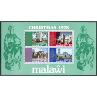MALAWI - NATAL - Y BL 53 (1978) - IGREJAS - BLOCO MINT
