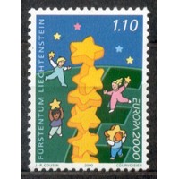 LIECHTENSTEIN - Y 1175 (2000) - TEMA EUROPA - ESTRELAS E CRIANÇA - SELO MINT