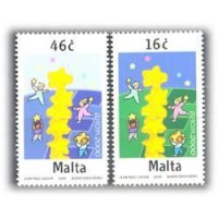 MALTA - Y 1100/01 (2000) - TEMA EUROPA - ESTRELAS  - SERIE 2  SELOS  MINT