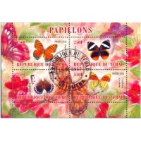 TCHAD - FAUNA - BORBOLETA - 2013 - BLOCO CARIMBADO 