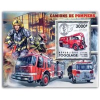 TOGO - ANO 2013 - CARROS DOS BOMBEIROS,BLOCO MINT