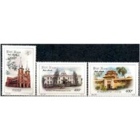 VIETNÃ - ANO 2013 - Y1837/39 - EDIFÍCIOS DO SÉCULO 19 E 20 1999 - SÉRIE COM 3 SELOS MINT